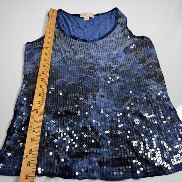 Michael Kors Blue Sequin Sleeveless Tank Top Size Large‎ - Picture 8 of 9